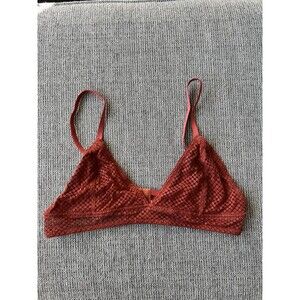 Charlotte Russe Burnt Orange Lace Wireless Bralette Size L Adjustable Straps